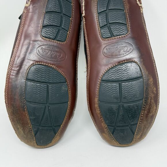 Cabelas Oil Tanned Leather Slippers Mens 9 M Sherpa Lined Moccasin Loafers - Picture 16 of 16